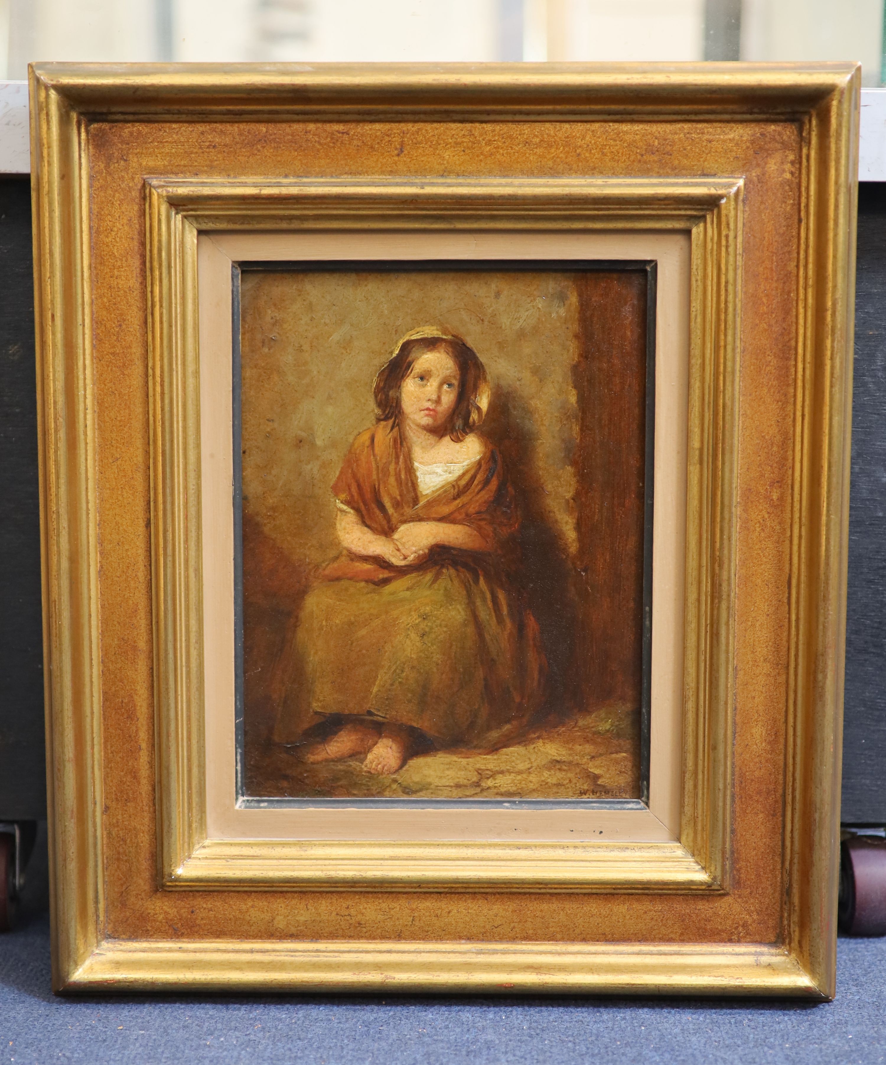 William Hemsley (1819-1893), The Orphan, Oil on board, 24 x 18cm.